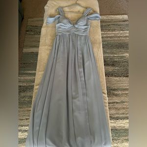 Azazie blue long formal dress